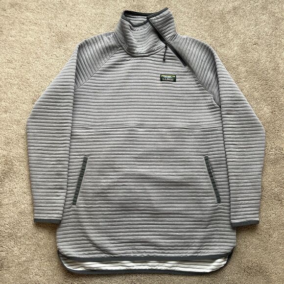 LL Bean Airlight 1/4 Zip Womens Small Tunic Asymmetrical Gray Lightweight Layer - Picture 1 of 5